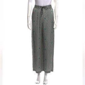 Maje Black and Green Wide Leg Pants